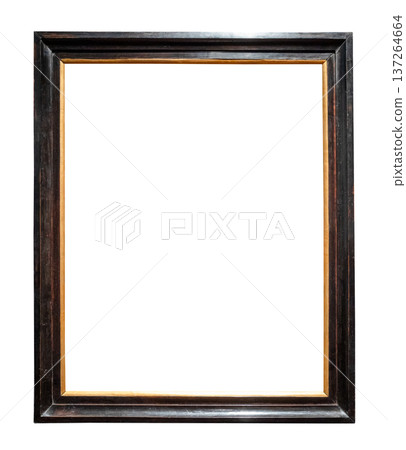 vertical old black painting frame cutout on white vertical old black painting frame cutout on white 137264664