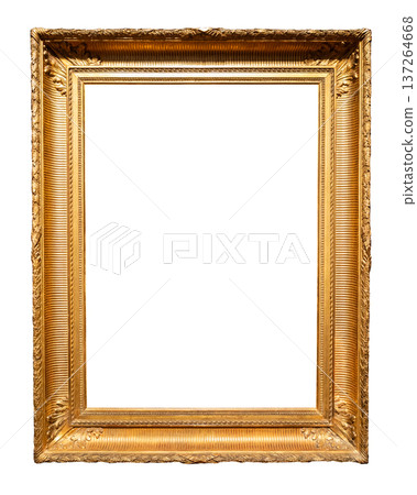 vertical golden carved wide painting frame cutout vertical golden carved wide painting frame cutout 137264668