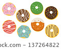 彩色甜甜圈插圖向量圖 137264822