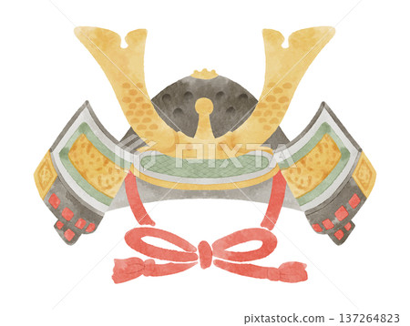 水彩風格的安全帽插圖 137264823