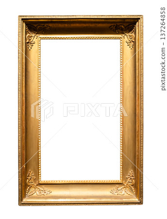 tall very wide old golden picture frame cutout tall very wide old golden picture frame cutout 137264858