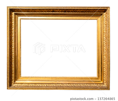 horizontal old golden baroque picture frame cutout horizontal old golden baroque picture frame cutout 137264865