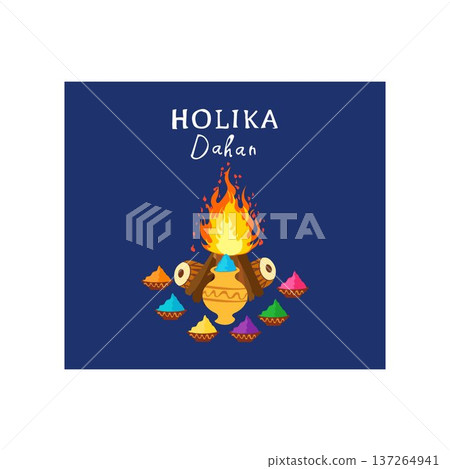 Holika Dahan and Holi Festival Illustration free vector illustration Holika Dahan and Holi Festival Illustration free vector illustration 137264941