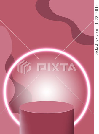 Pink neon podium with glowing circle stage abstract geometric background for product presentation luxury display platform modern showcase scene for branding advertising and marketing design Pink neon podium with glowing circle stage abstract geometric background for product presentation luxury display platform modern showcase scene for branding advertising and marketing design 137265013