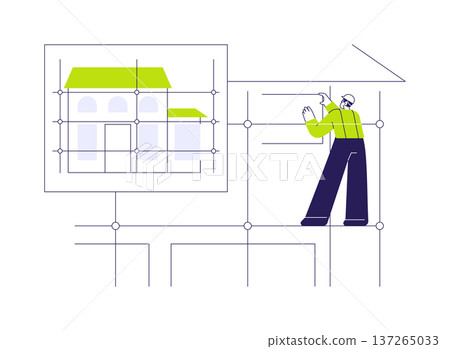 Using scaffolding abstract concept vector illustration. Using scaffolding abstract concept vector illustration. 137265033