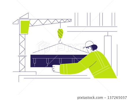 Lifting steel beams abstract concept vector illustration. Lifting steel beams abstract concept vector illustration. 137265037