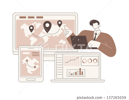 Logistics software isolated cartoon vector illustrations. Logistics software isolated cartoon vector illustrations. 137265039