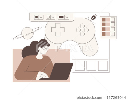 Video game design software isolated cartoon vector illustrations. 137265044
