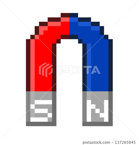 Pixel illustration of a magnet 137265045