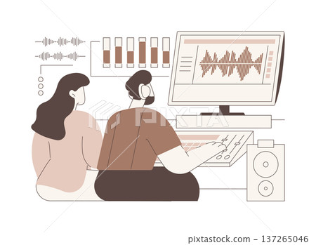 Music production software isolated cartoon vector illustrations. Music production software isolated cartoon vector illustrations. 137265046