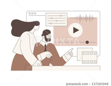 Video editing software isolated cartoon vector illustrations. Video editing software isolated cartoon vector illustrations. 137265048