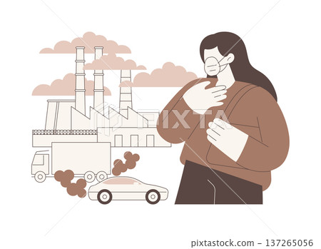 Bad air quality isolated cartoon vector illustrations. 137265056