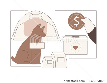 Donate to animal shelter isolated cartoon vector illustrations. Donate to animal shelter isolated cartoon vector illustrations. 137265065