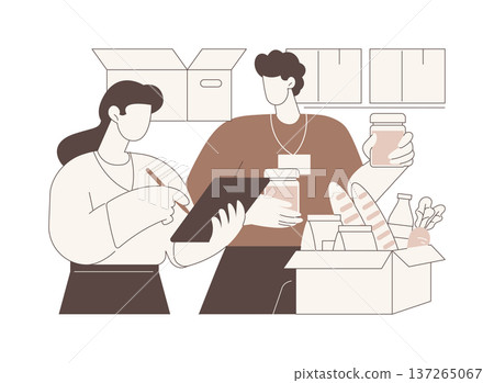 Donate food to people isolated cartoon vector illustrations. Donate food to people isolated cartoon vector illustrations. 137265067
