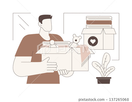 Donate clothes isolated cartoon vector illustrations. Donate clothes isolated cartoon vector illustrations. 137265068