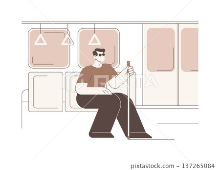 Going alone in the city isolated cartoon vector illustrations. Going alone in the city isolated cartoon vector illustrations. 137265084