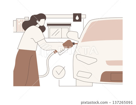 Refilling fuel isolated cartoon vector illustrations. Refilling fuel isolated cartoon vector illustrations. 137265091