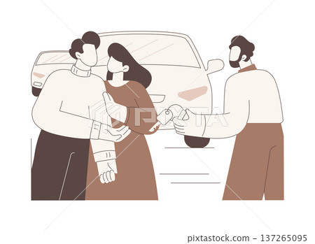 Purchasing a car isolated cartoon vector illustrations. Purchasing a car isolated cartoon vector illustrations. 137265095