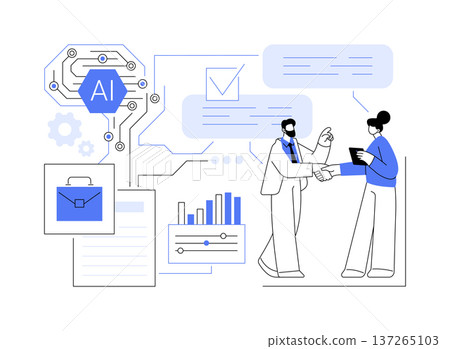 AI-Driven Conflict Resolution Systems abstract concept vector illustration. AI-Driven Conflict Resolution Systems abstract concept vector illustration. 137265103