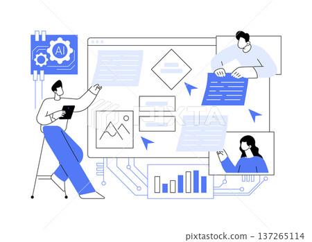 Shared Virtual Whiteboards abstract concept vector illustration. 137265114