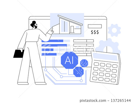 AI Real Estate Price Prediction abstract concept vector illustration. 137265144