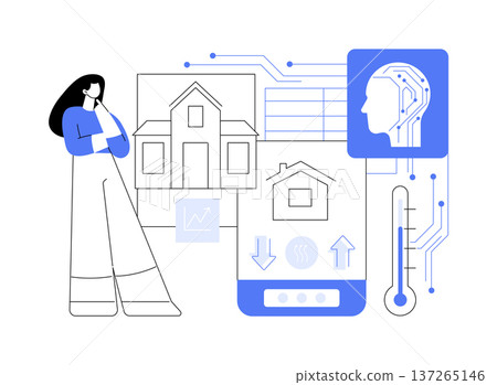 AI Smart Thermostats abstract concept vector illustration. 137265146