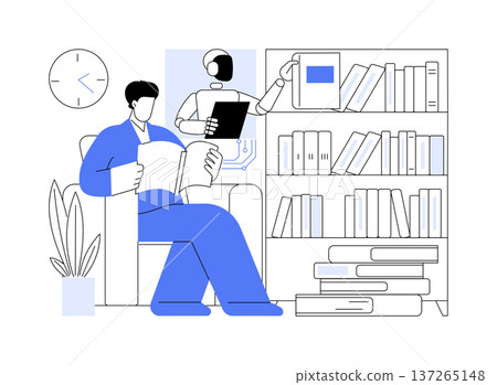 AI Personalized Book Recommendations abstract concept vector illustration. 137265148