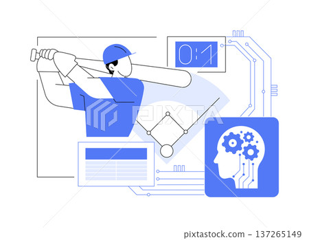 AI in Sports Analytics abstract concept vector illustration. 137265149