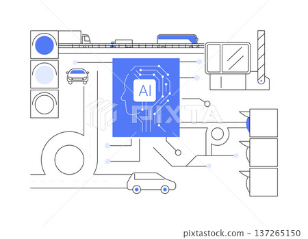 AI Smart Traffic Management abstract concept vector illustration. 137265150