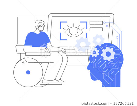 AI Eye-Tracking for Accessibility abstract concept vector illustration. 137265151