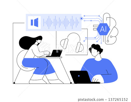 AI Noise-Canceling Environments abstract concept vector illustration. 137265152