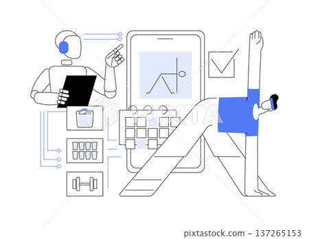 AI Personalized Workout Plans abstract concept vector illustration. 137265153