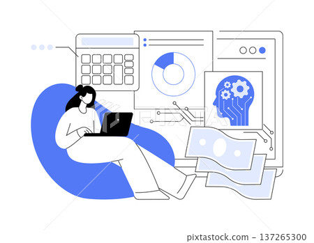AI Personal Finance Management abstract concept vector illustration. AI Personal Finance Management abstract concept vector illustration. 137265300