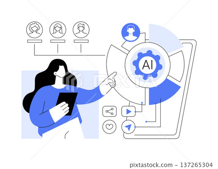AI Content Recommendation abstract concept vector illustration. AI Content Recommendation abstract concept vector illustration. 137265304