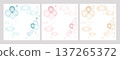 Balloons with clouds and stars in blue, pink and beige or neutral colors. Baby illustration in pastel pink, blue end beige colors. Cute drawing template for newborn shower, kid birthday, gender party. 137265372