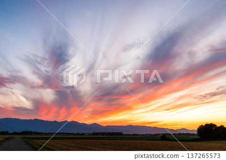 Sunset and Tokachi fields 137265573