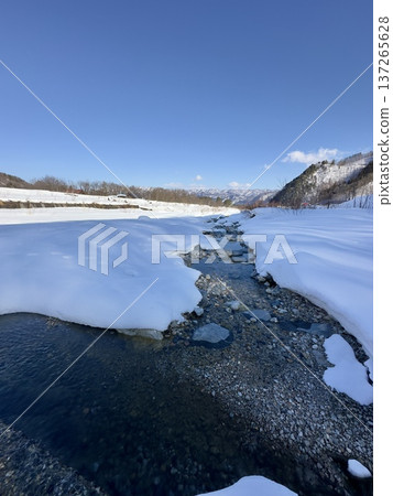 Hakuba River and the Happo Ridge in the Northern Alps Hakuba River and the Happo Ridge in the Northern Alps 137265628