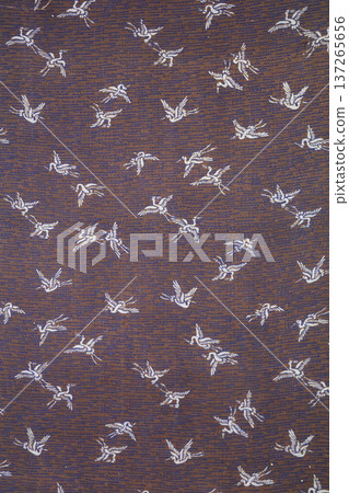 Antique kimono fabric with a crane pattern 137265656