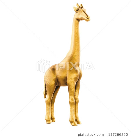 Golden giraffe figurine, animal statue, 3D rendering Golden giraffe figurine, animal statue, 3D rendering 137266230