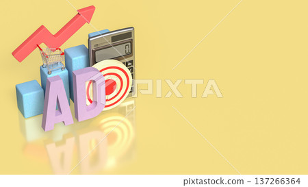 Digital Advertising Metrics and Sales Growth Concept 3d render. Digital Advertising Metrics and Sales Growth Concept 3d render. 137266364