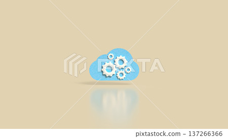 Cloud Computing Concept with Gears and Technology Automation 3d render 137266366