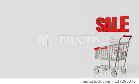 Retail Sale Promotion and Shopping Discount Concept 3d render. 137266376