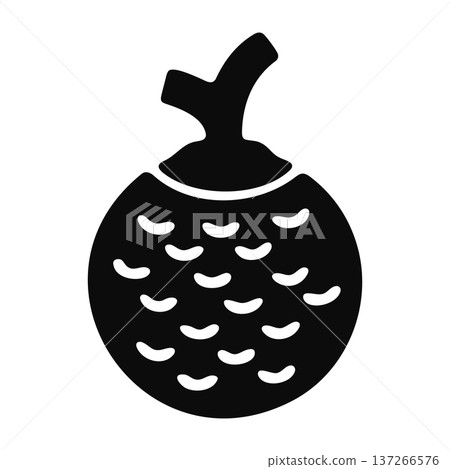Black Silhouette of a Star Fruit Icon on White Background Black Silhouette of a Star Fruit Icon on White Background 137266576