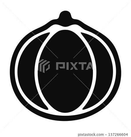 Black silhouette of an onion icon on white background 137266604