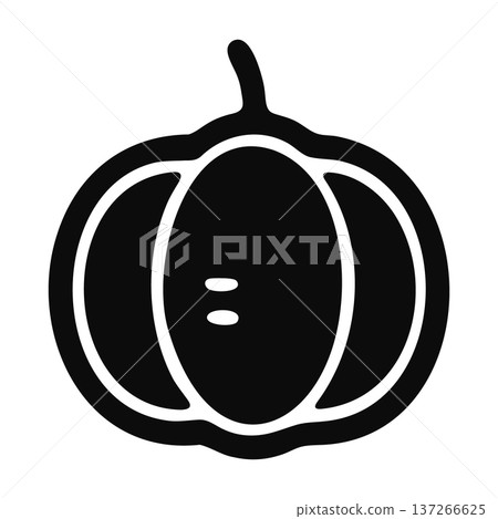 Pumpkin silhouette icon, simple vector graphic for autumn and harvest themes 137266625