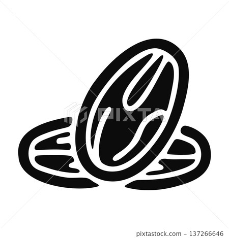 Black silhouette icon of three seeds, isolated on white background 137266646