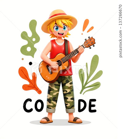 [Barefoot Musician] A faint dream story of a boy wearing sandals / Blender practice piece 17 137266670