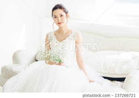Portrait of a bride in a wedding dress 137266721