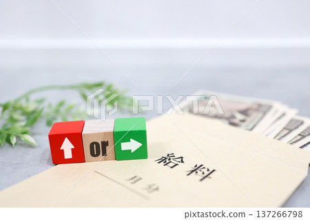 An image of a pay envelope and banknotes showing whether your salary will increase or remain the same. An image of a pay envelope and banknotes showing whether your salary will increase or remain the same. 137266798