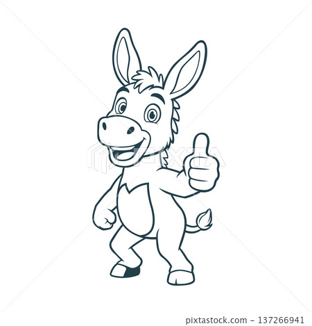 donkey mascot illustration logo vector design template simple and modern 137266941